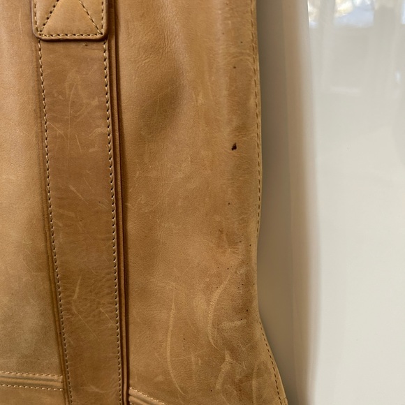 All Saints leather tote bag with deep burgundy pony skin insert - Picture 6 of 16